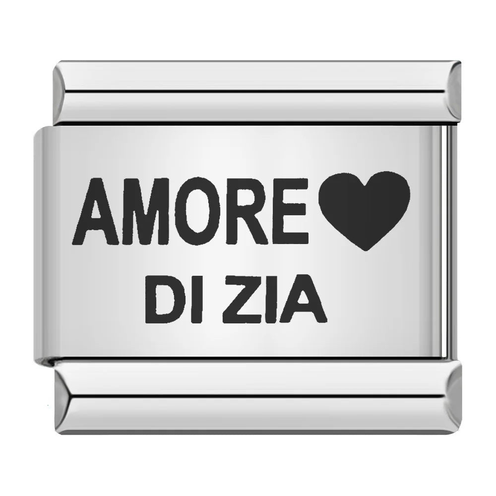 Laser Engraved Pattern Stainless Steel Italian Charm Links