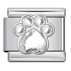 Gold Silver Rhinestone Italian Charm Gold Plated Stainless Steel