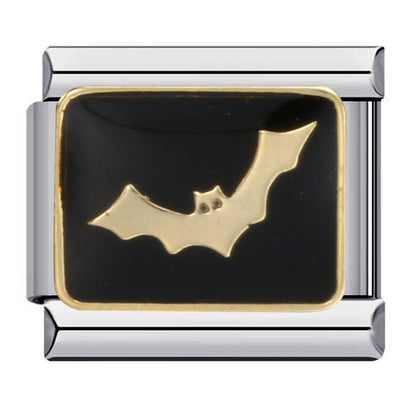 European and american popular halloween modular bracelet stainless steel welded oil dripping dark pattern italian modular