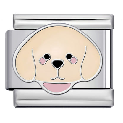 Pet Dog Italian Charm Gold Silver Enamel Stainless Steel