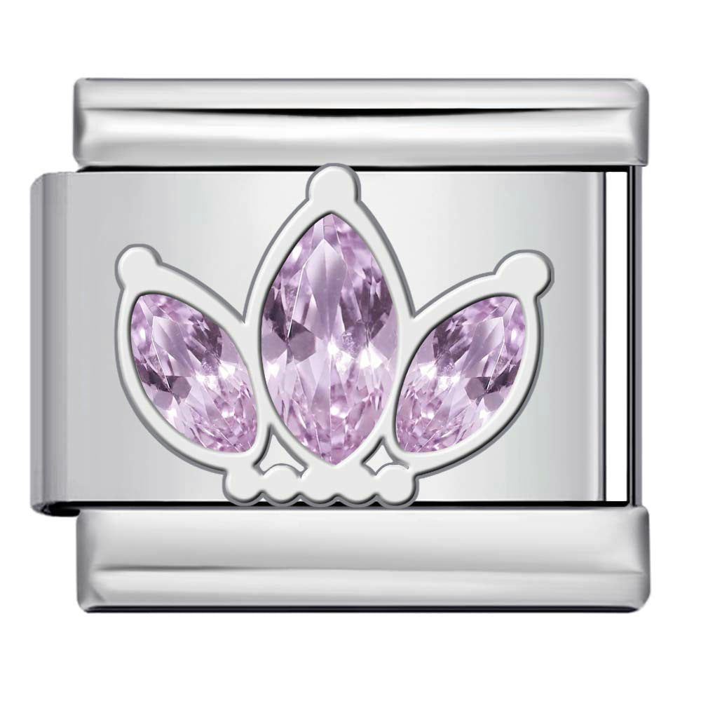 Gold Silver Rhinestone Italian Charm Gold Plated Stainless Steel