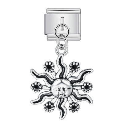 Silver Base Micro Pave Zircon Cute Pendant Italian Charm Links
