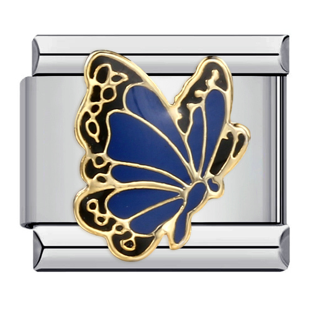 Color butterfly Italian module bracelet, welding pattern drip DIY bracelet Italian charm