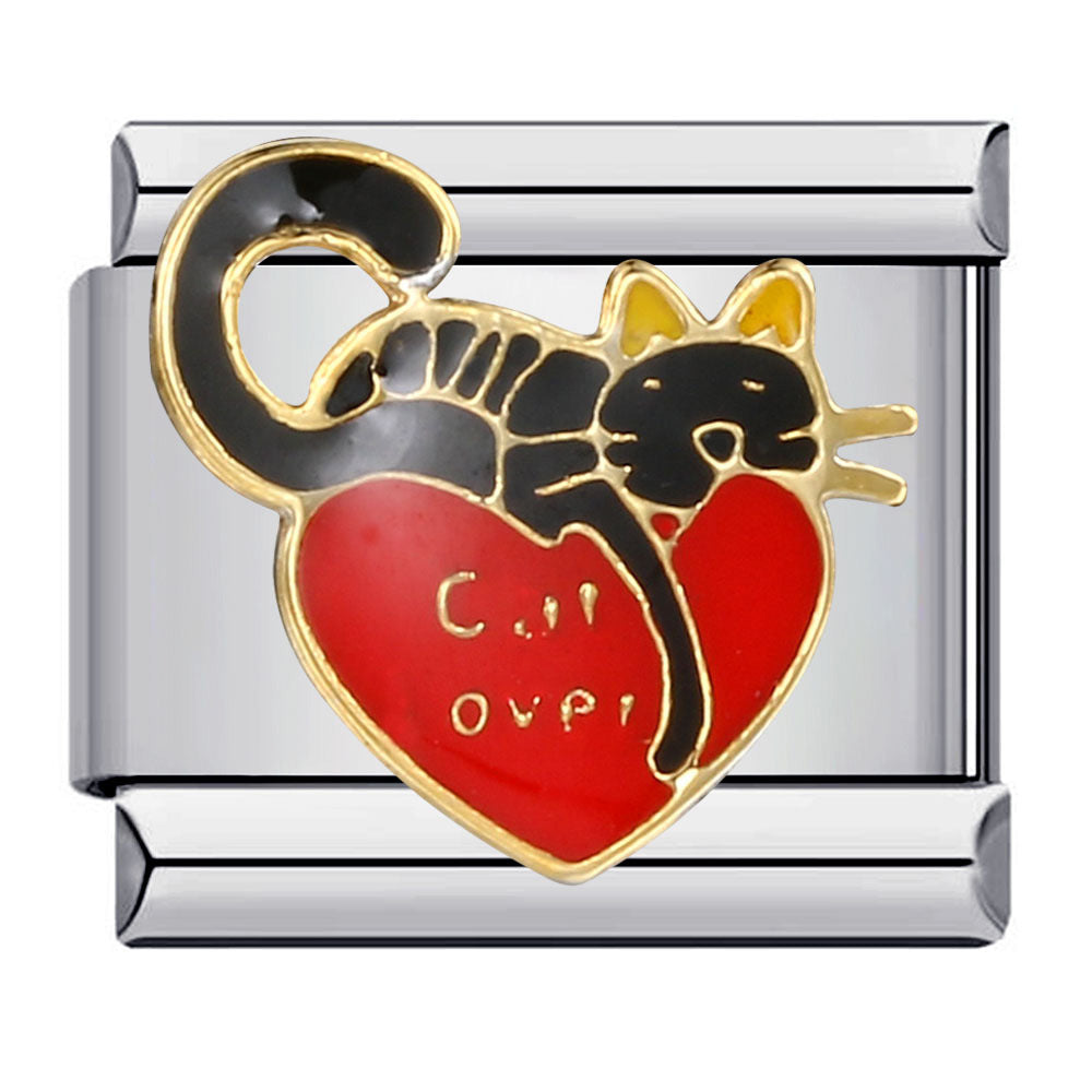 Pet cat and dog series stainless steel welding oil drip bracelet, cartoon DIY Italian module bracelet wholesale