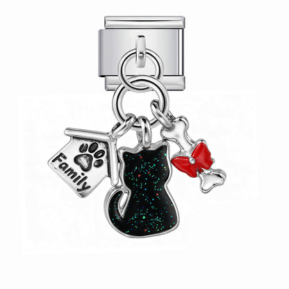 Single Animal Pendant Italian Modular Bracelet, Hook Strap Chain Italian Charm