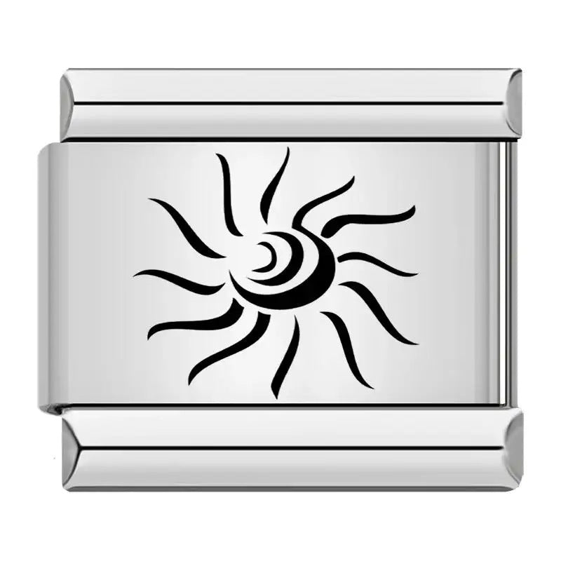 New sun, moon and stars pattern Italian module bracelet, stainless steel laser engraving DIY free splicing bracelet