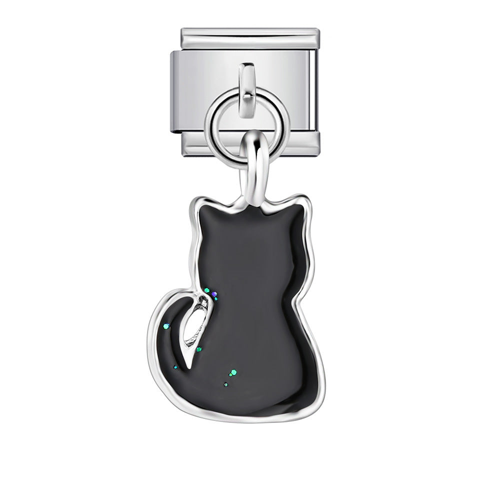 Single Animal Pendant Italian Modular Bracelet, Hook Strap Chain Italian Charm