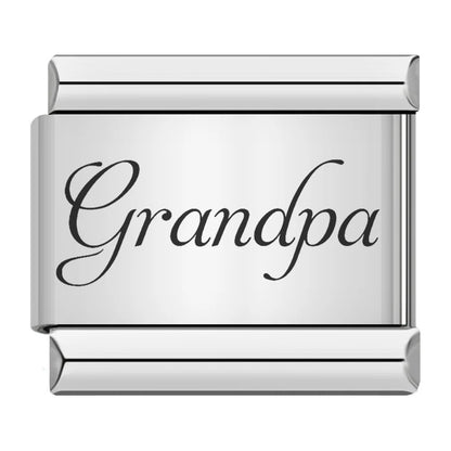 Family series english word pattern italian module bracelet stainless steel laser engraved diy bracelet