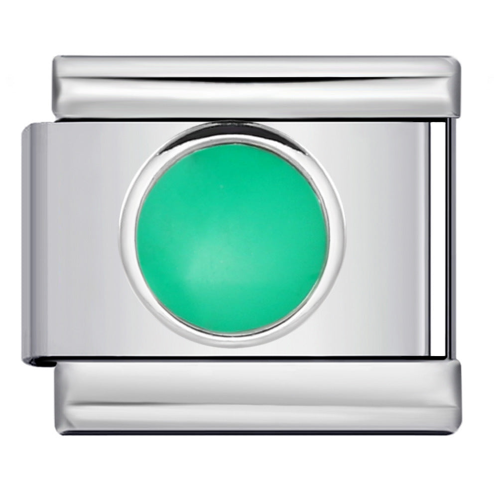 Star Eye Stamped Enamel Italian Charm Stainless Steel