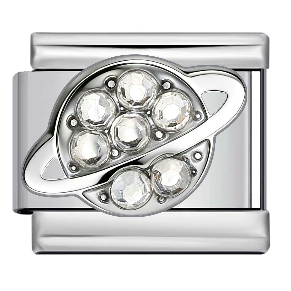 Diamond-encrusted series stainless steel italian modular bracelet welded pattern diy braceletitalian charm