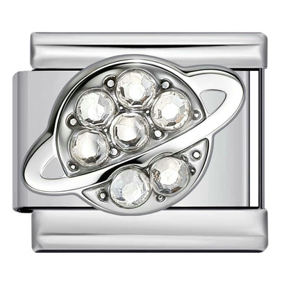 Diamond-encrusted series stainless steel italian modular bracelet welded pattern diy braceletitalian charm
