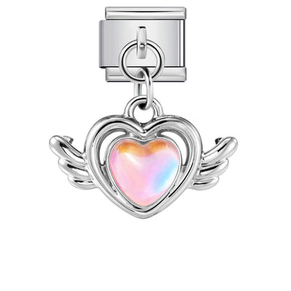Love flower pendant Italian module bracelet, single hook stainless steel elastic splicing strap chain