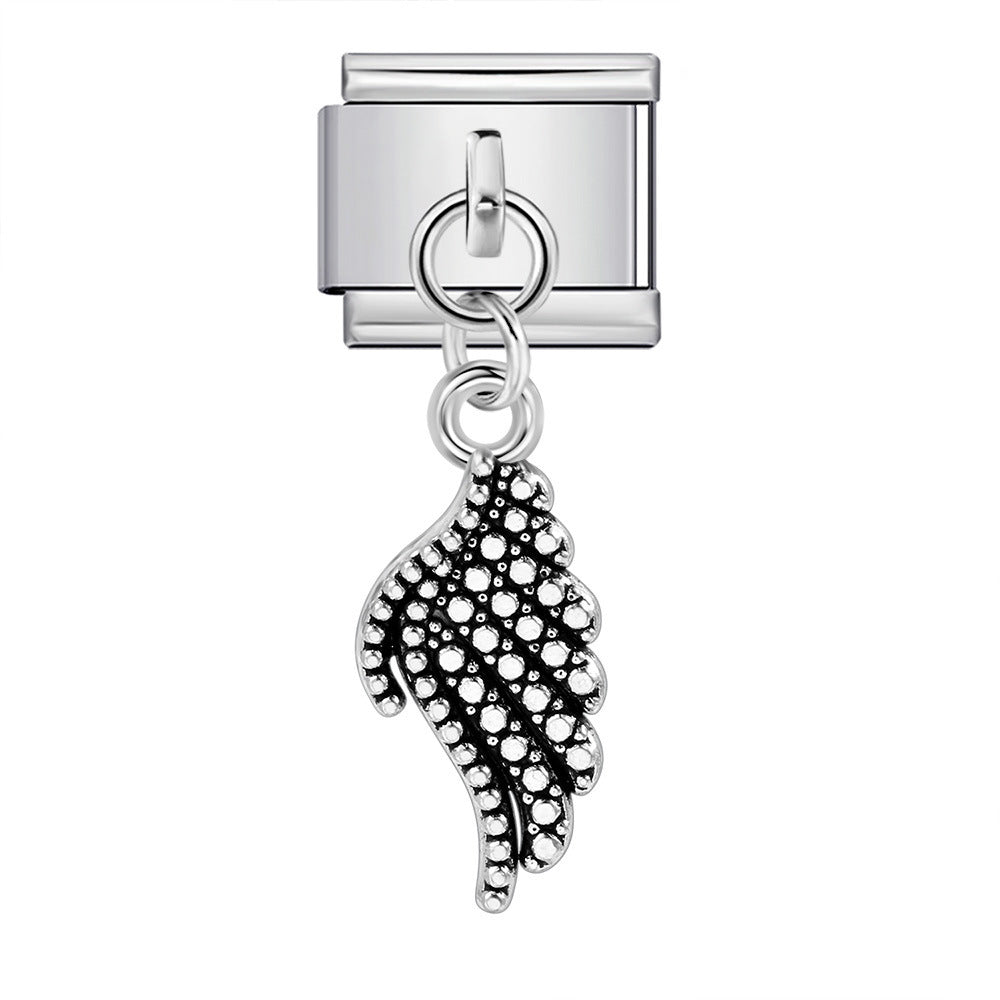 Single hook pendant italian modular bracelet stainless steel patchwork strap chain italian charm