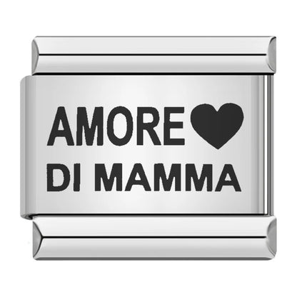 Laser Engraved Pattern Stainless Steel Italian Charm Links