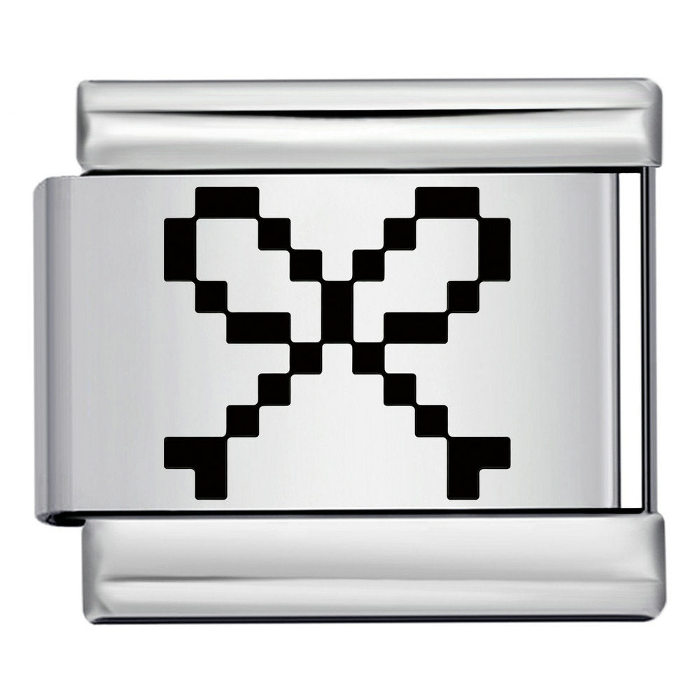 New retro pixel laser pattern stainless steel bracelet diy customizable watch band chain
