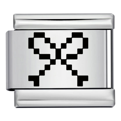 New retro pixel laser pattern stainless steel bracelet diy customizable watch band chain