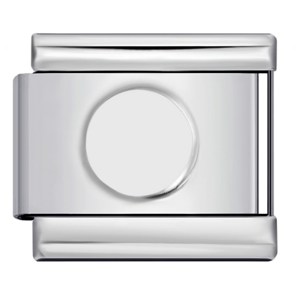 Concave Silver Stamped Stainless Steel Italian Charm Links