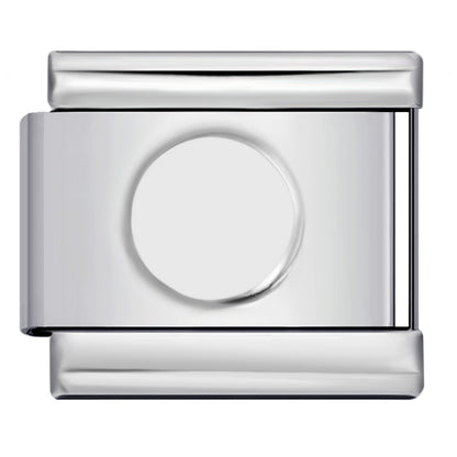 Concave Silver Stamped Stainless Steel Italian Charm Links