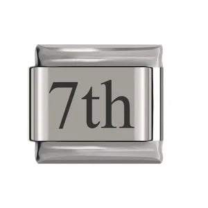 Laser Engraved Date Stainless Steel Italian Charm Links