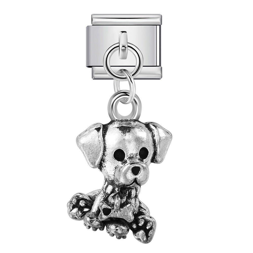 Single Animal Pendant Italian Modular Bracelet, Hook Strap Chain Italian Charm
