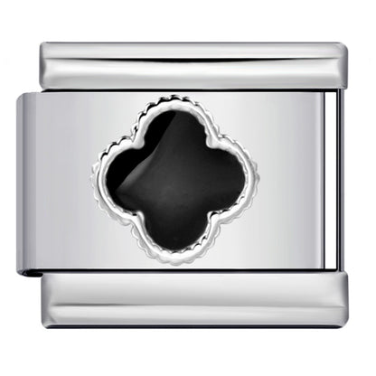 Color Enamel Four Leaf Clover Stainless Steel Italian Charm Links