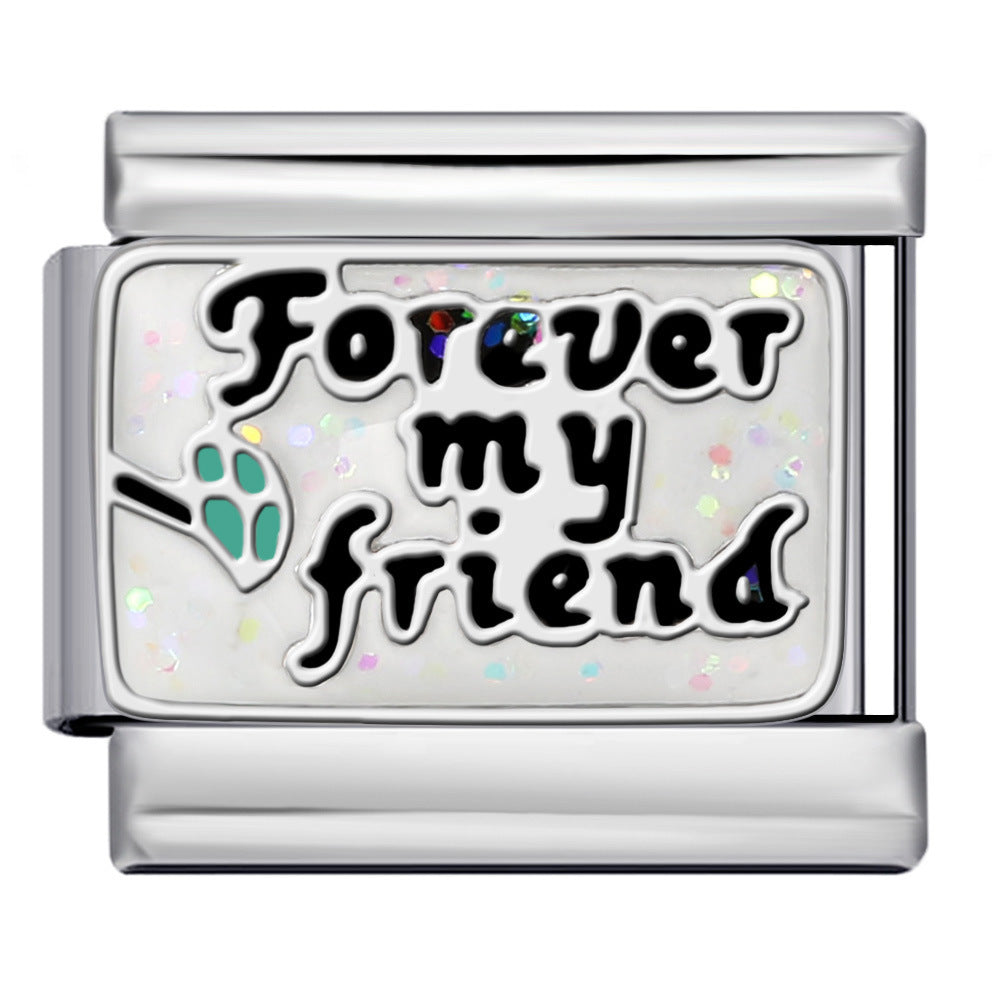 Friendship series stainless steel gold-plated welding diy italian module bracelet italian charm bracel