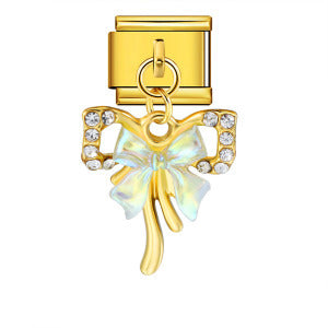 Hook butterfly pendant italian modular bracelet stainless steel patchwork strap chain italian charm