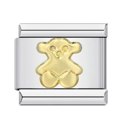 Stainless steel gold-plated stamped pattern oil drip DIY Italian charm bracelet