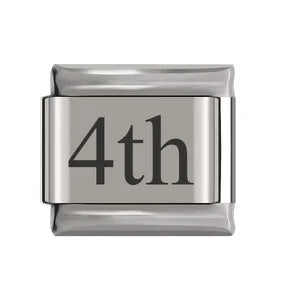 Laser Engraved Date Stainless Steel Italian Charm Links