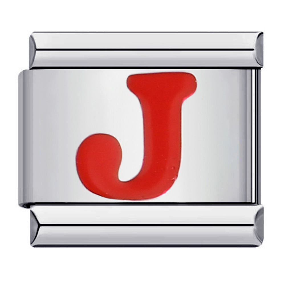 New arrival red english letter diy italian module stainless steel bracelet italiancharmbracelet