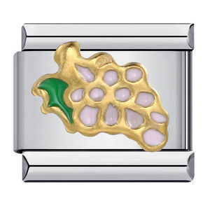 Four seasons elements gold-plated enamel diy italian modular bracelet - custom welded pattern stainless steel bangle