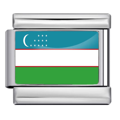 Hot-selling new world flag photo epoxy series stainless steel diy italian module bracelet accessories wholesale
