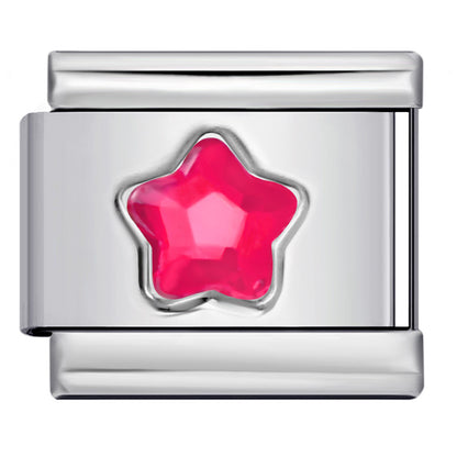 Five Pointed Star Color Rhinestone Birthstone Italian Charm Links