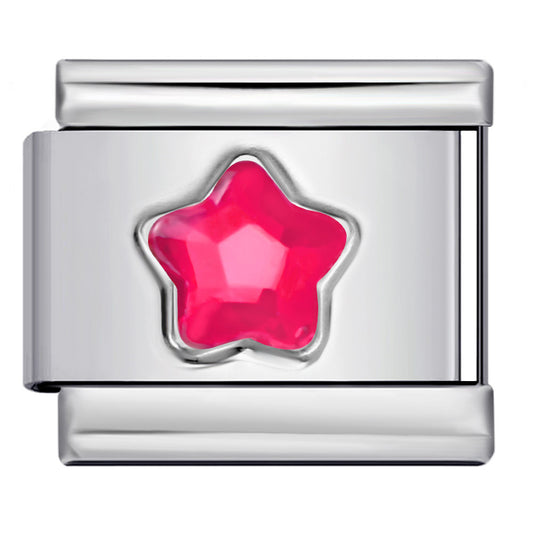 Five Pointed Star Color Rhinestone Birthstone Italian Charm Links