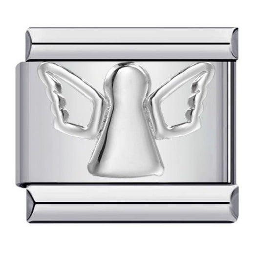 Convex Silver Stamped Italian Charm Stainless Steel