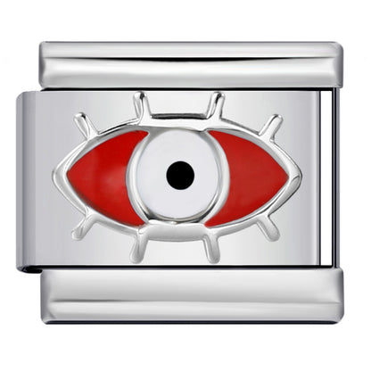 Star Eye Stamped Enamel Italian Charm Stainless Steel