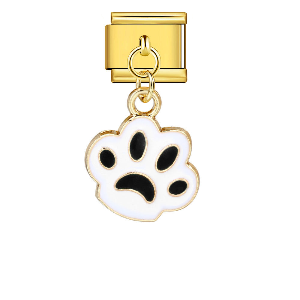 Color Enamel Paw Hook Stainless Steel Italian Charm Links