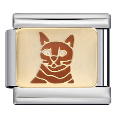 Pet cat and dog series stainless steel welding oil drip bracelet, cartoon DIY Italian module bracelet wholesale