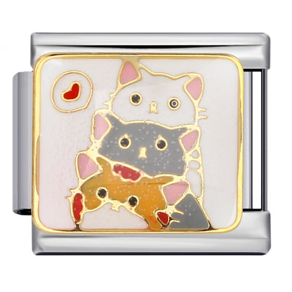 Color Enamel Paw Hook Stainless Steel Italian Charm Links