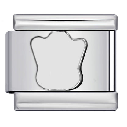Concave Silver Stamped Stainless Steel Italian Charm Links