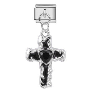 Cross pendant hook style italian modular bracelet diy elastic splicing stainless steel watch band chain accessories