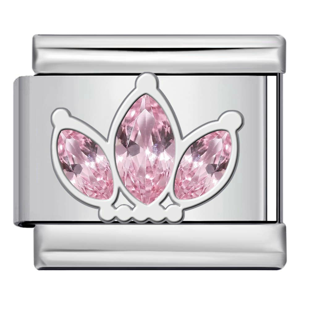 Gold Silver Rhinestone Italian Charm Gold Plated Stainless Steel