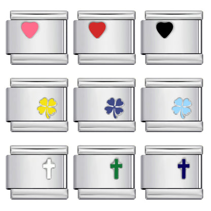 Color Enamel Stamped Stainless Steel Italian Charms