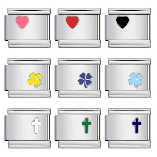 Color Enamel Stamped Stainless Steel Italian Charms