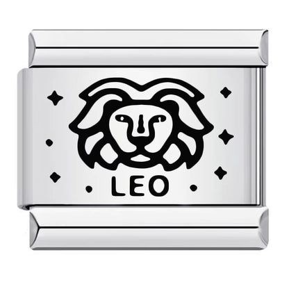 Cross-border hot-selling laser engraved 12 zodiac sign elements stainless steel diy italian modular bracelet bangle accessories