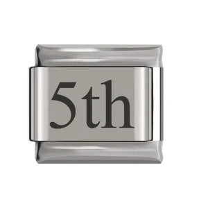 Laser Engraved Date Stainless Steel Italian Charm Links