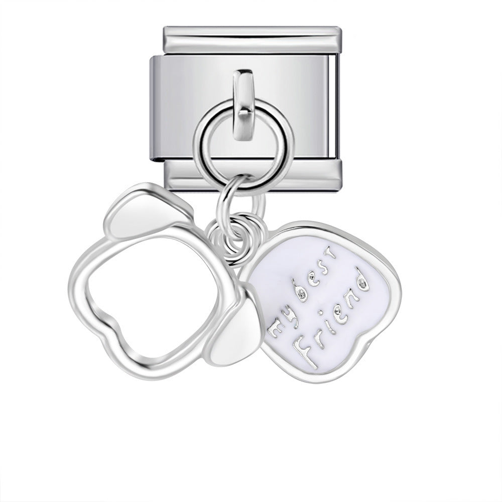 Cute Pendant Hook Style Stainless Steel Italian Charm Links