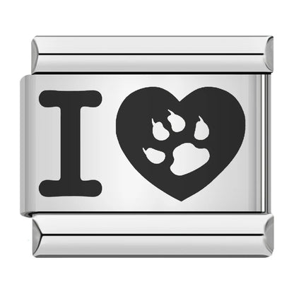 Cross-border hot-selling laser engraving heart-shaped series, stainless steel handmade DIY Italian module bracelet wholesale