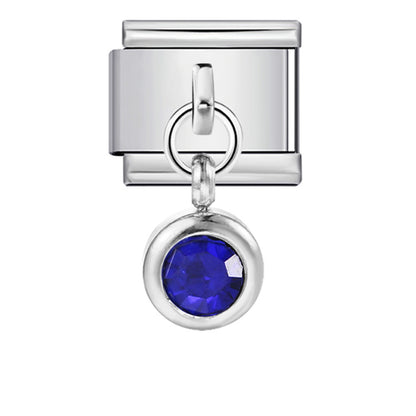 Colorful birthstone gold and silver base round pendant italian module stainless steel hook fashionable versatile bracelet