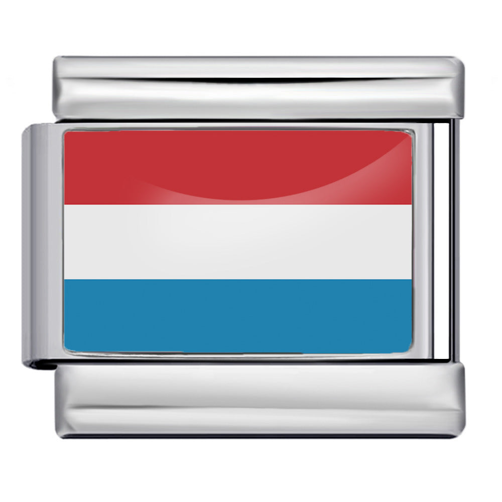 Hot-selling new world flag photo epoxy series stainless steel diy italian module bracelet accessories wholesale